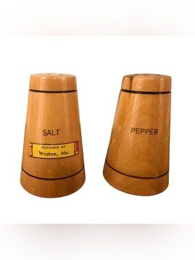Vintage Wooden Souvenir Salt & Pepper Shakers From Massachusetts